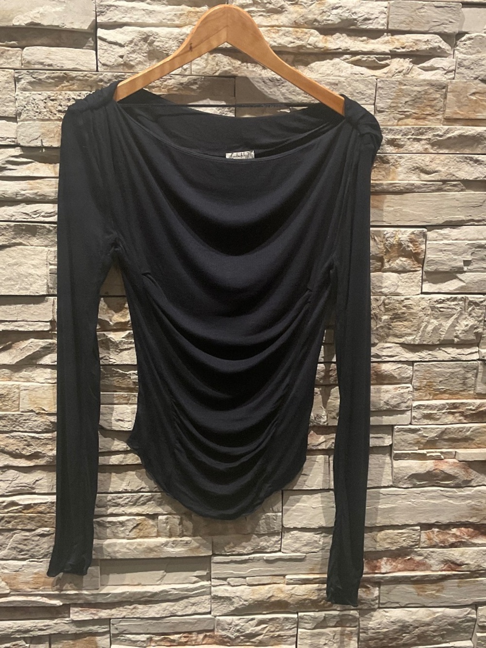 Free People Intimately Black Slouchy Top Size XS NWOT